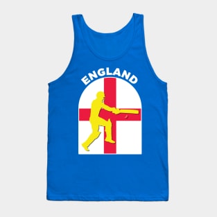 England Cricket Batsman England Flag Tank Top